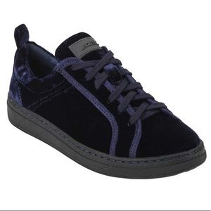 NWT Women's Earth Zinnia Gothic Navy Blue Velvet Lace-Up Shoes Sneakers